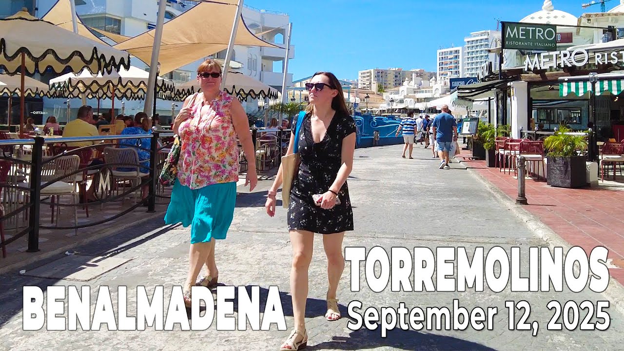 Torremolinos Benalmadena September 12, 2025 Beach Promenade Walk Malaga Spain [4K]