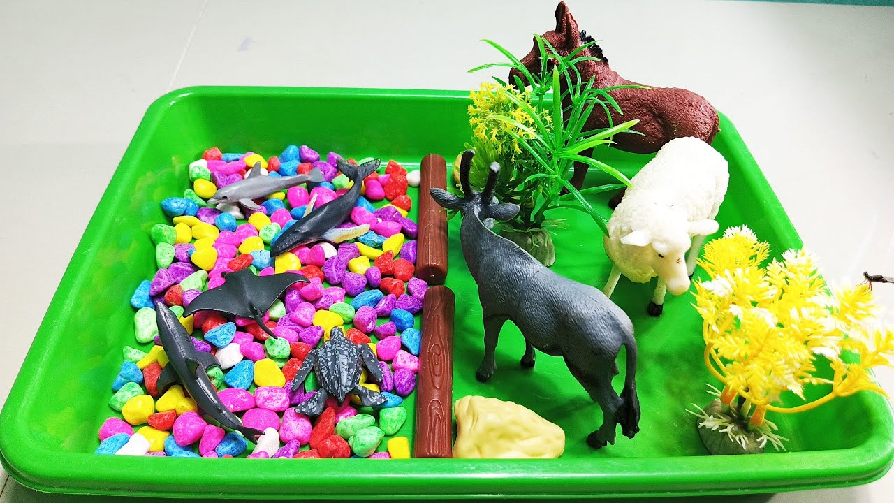 Cow Giraffe Elephant Tiger Panda Rhinoceros Animal Toys, ASMR