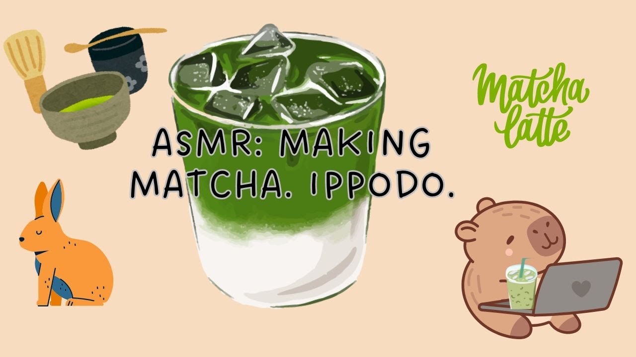 ASMR Making Matcha Latte! Oat milk, ippodo, vanilla syrup