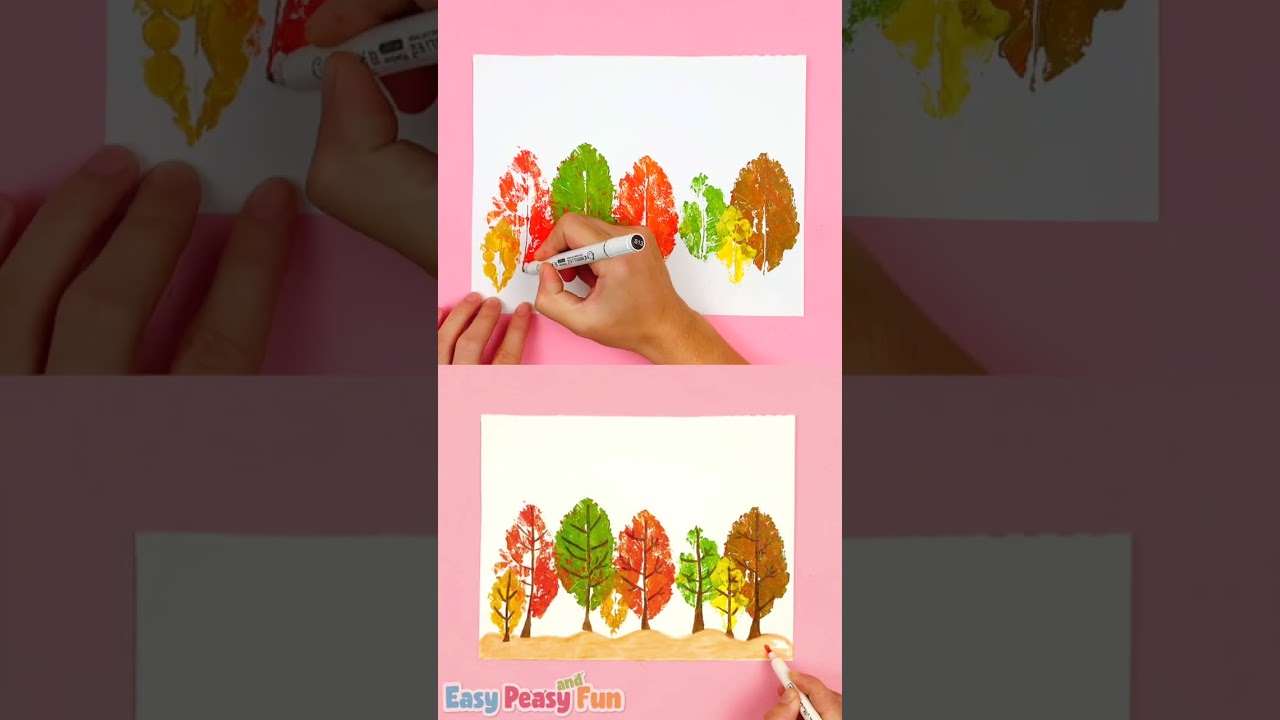 Easy Leaf Printing Art for Kids