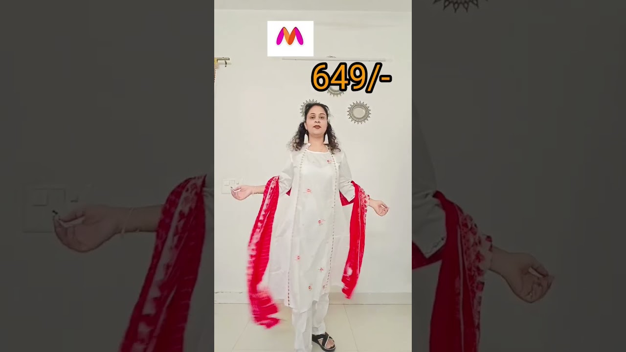 myntra Ethnic wear, white kurta set from Myntra 