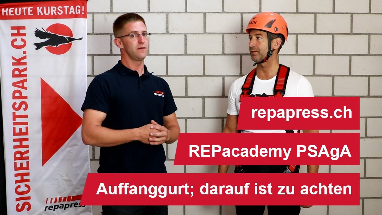 Repapress REPacademy PSAgA - Auffanggurt; darauf ist zu achten