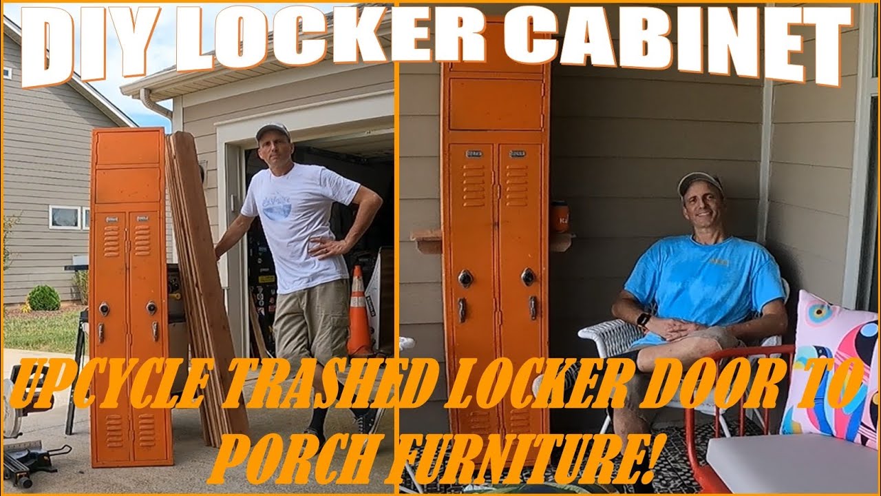 Upcycled Locker Doors to Cabinet