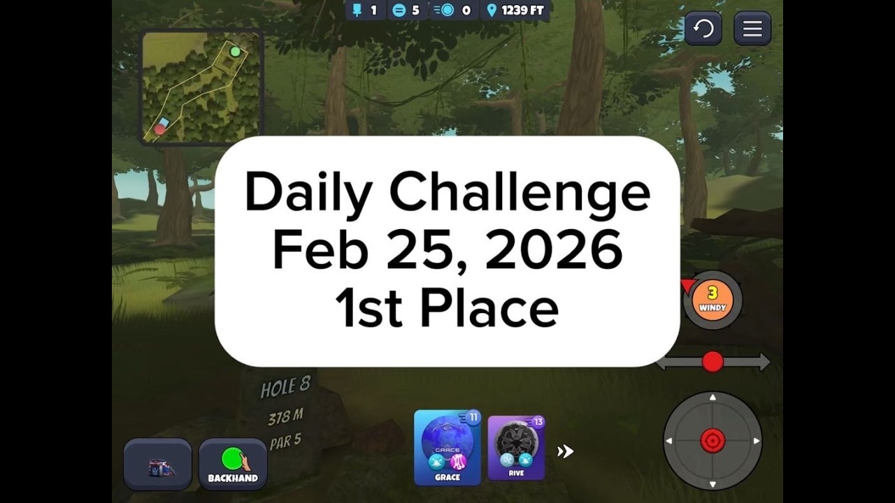 Daily Challenge, 2/25/26, 1st Place : Disc Golf Valley
