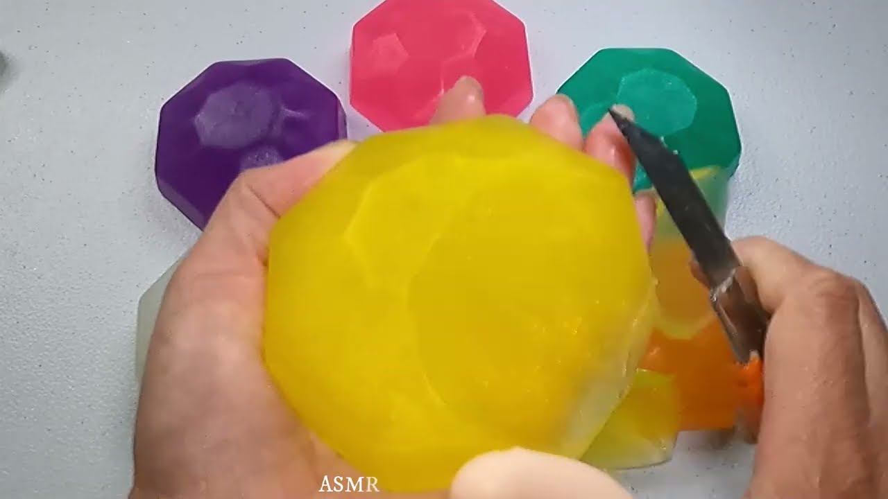 SOFT Glycerin Soap Cutting ASMR - Satisfying Sounds - NO Talking