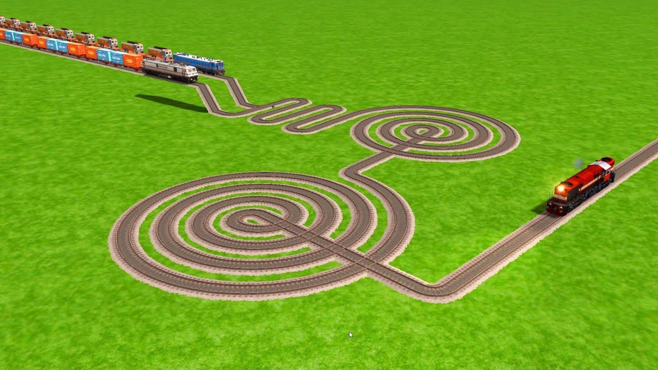 NEW TRAINS CROSSING ROUND CIRCLES 🟠 TRACKS RISKY TRACKS ZIG ZAG TRACKS | Beamng Drive Railworks 2