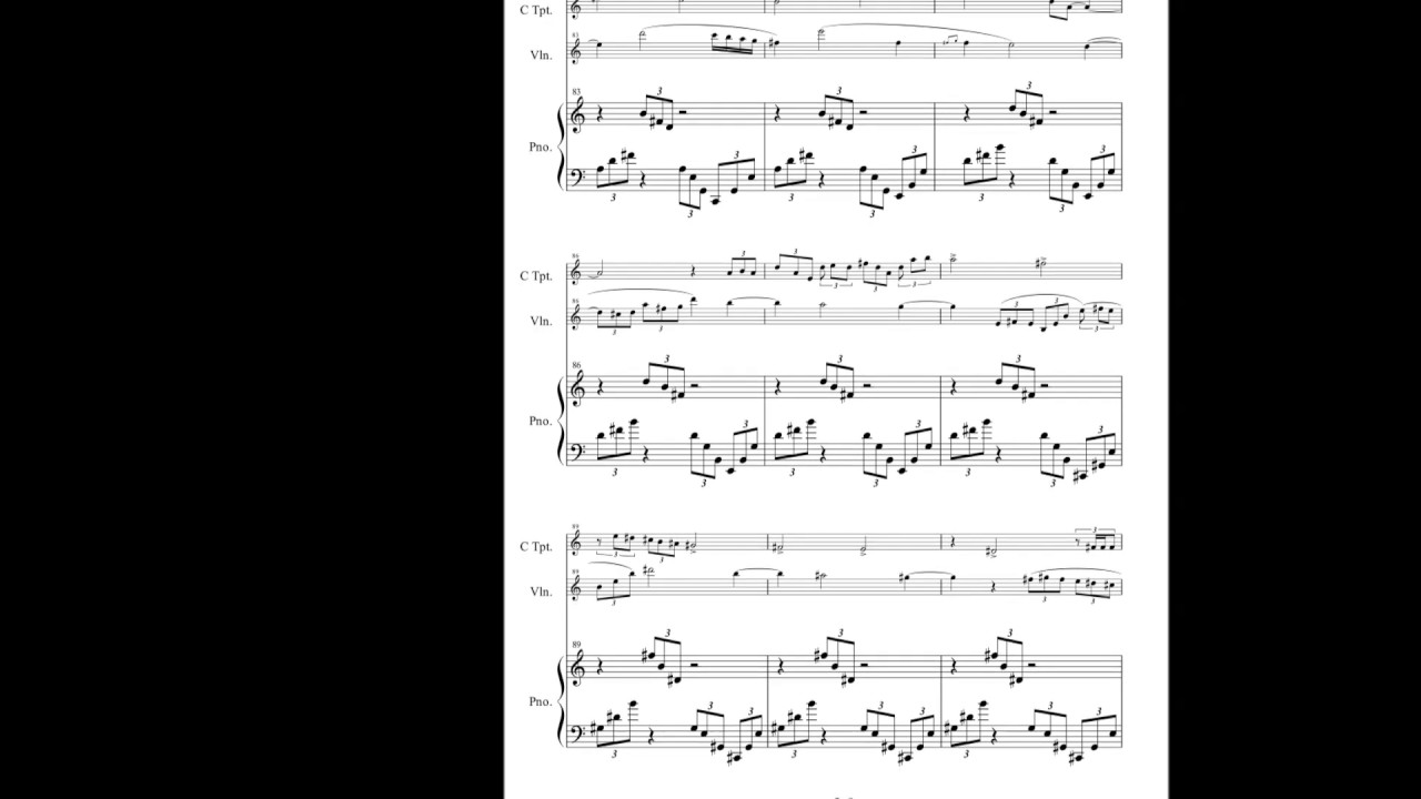 Trio for Trumpet, Violin, and Piano. "Four Mai (4つの舞)" - I. Allegro