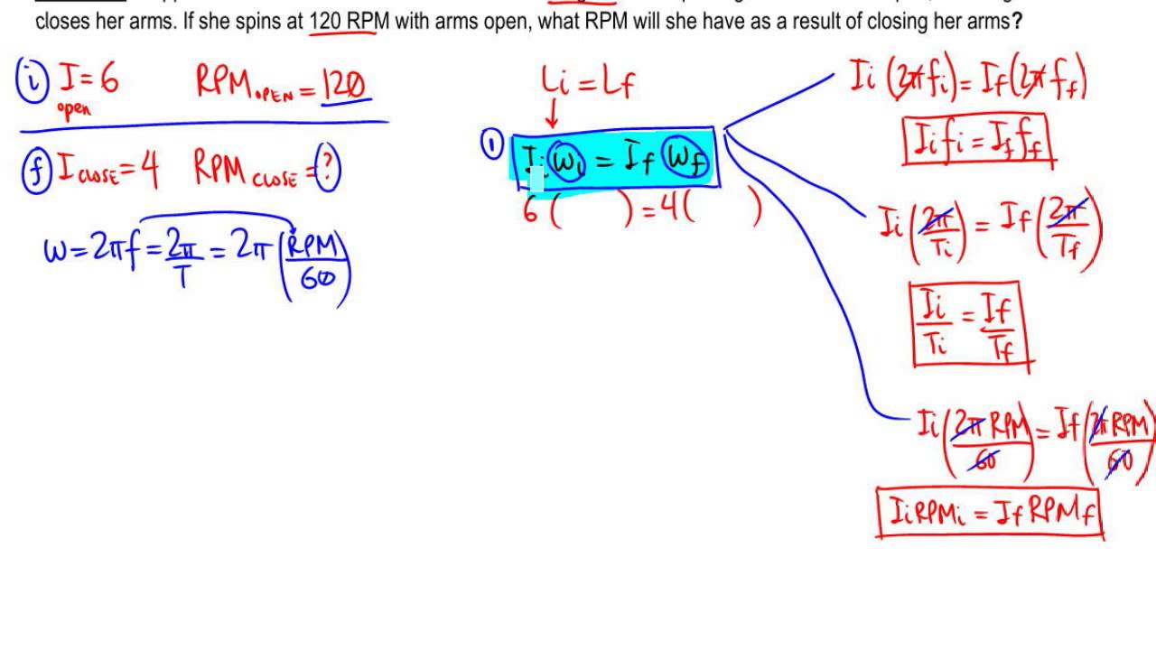 Conservation of Angular Momentum: Example: Ice skater closes her arms