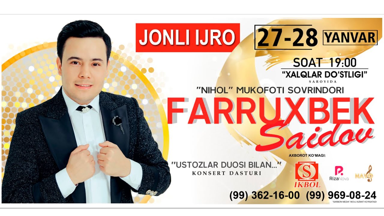 Farrux Saidov - Ustozlar duosi nomli konsert dasturi 2022
