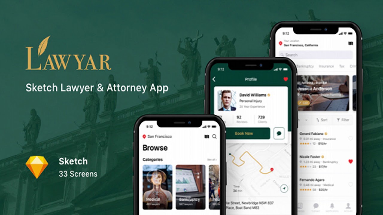 Lawyar - Sketch Lawyer & Attorney App | Themeforest Website Templates and Themes