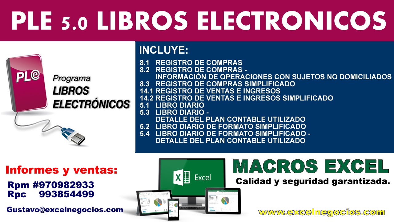 Presentaci&oacute;n - PLE 5.0.0.5 LIBROS ELECTR&Oacute;NICOS (Macros en Excel)