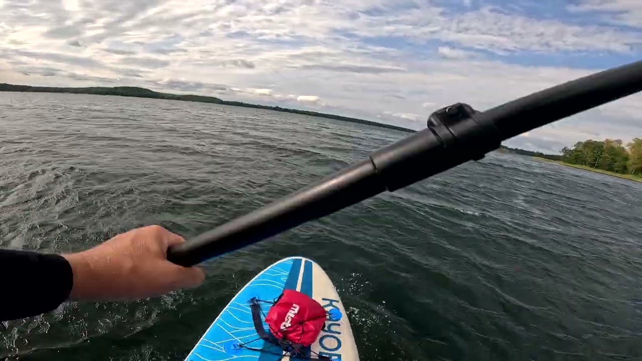 Jezioro Lubikowskie #2, #SUP, mocny wiatr - spore fale. 4K