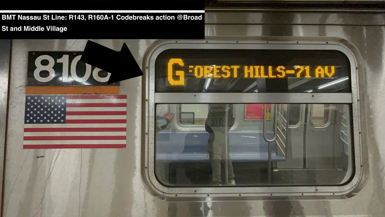BMT Nassau St Line: R143, R160A-1 Codebreaks action @Broad St and Middle Village 