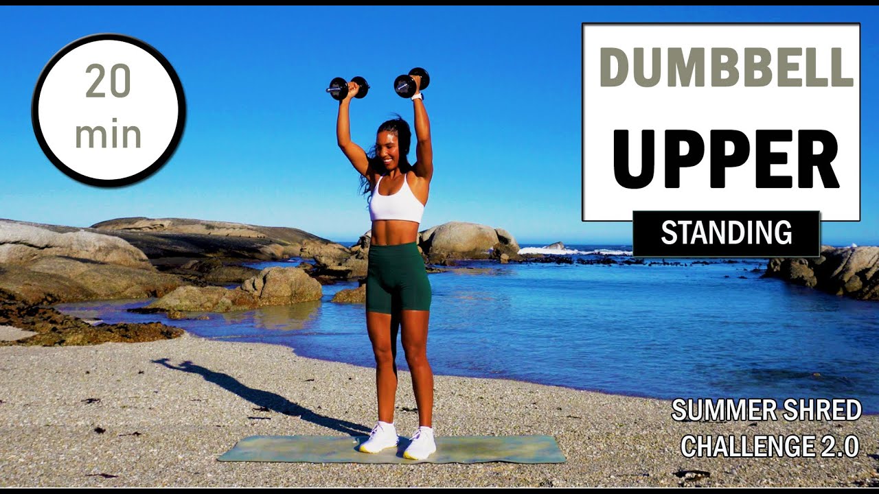 Day 15 - 20 min Standing Dumbbell Upper Body Warm up & Arm Workout | The Modern Fit Girl