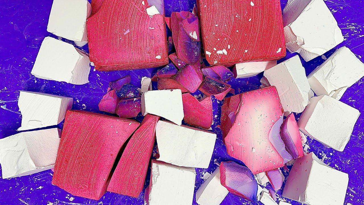 💕⬜️ FRESH & DYED CRUNCHY BLOCKS [GYM CHALK ASMR 🎧]