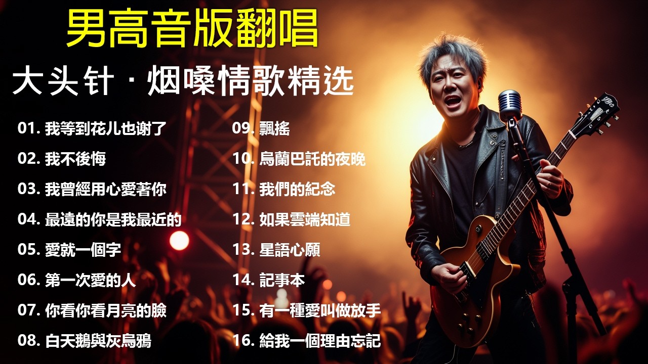 《我等到花儿也谢了》+《我不後悔》+《我曾經用心愛著你》+《最遠的你是我最近的》+ 《愛就一個字》+ 《第一次愛的人》 大头针 男高音版翻唱 【大头针 · 烟嗓情歌精选】#中文经典老歌