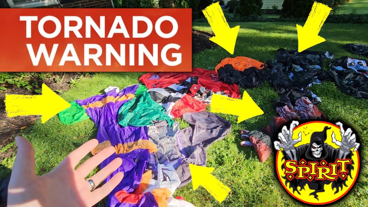 MY ENTIRE HALLOWEEN INFLATABLE COLLECTION HIT BY A STORM !!!