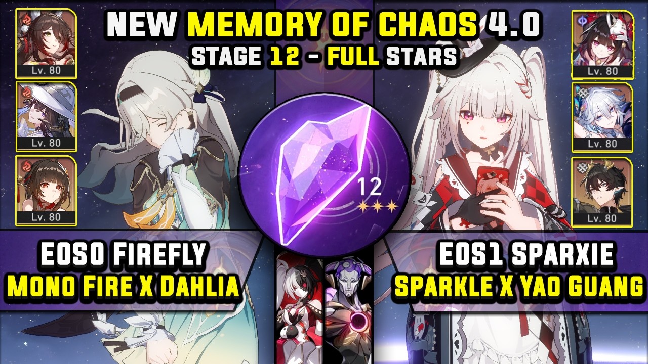 E0 Firefly Carry & E0 Sparxie Carry W/ Yao Guang (3 Stars) Memory Of Chaos 12 Honkai Star Rail 4.0