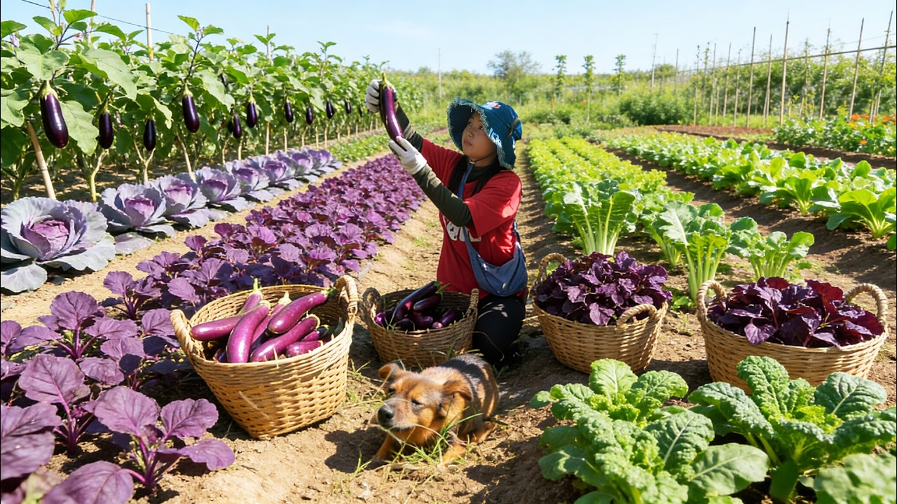 Harvest: Eggplants, Purple Bok Choy, Chinese Kale To Sell At The Market And Cook – Build The Farm