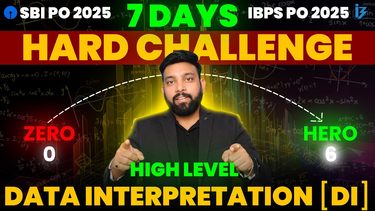 7 Days DI Hard Challenge 🔥 | High Level | Data Interpretation | SBI PO 2025 & IBPS PO 2025 | Day #6