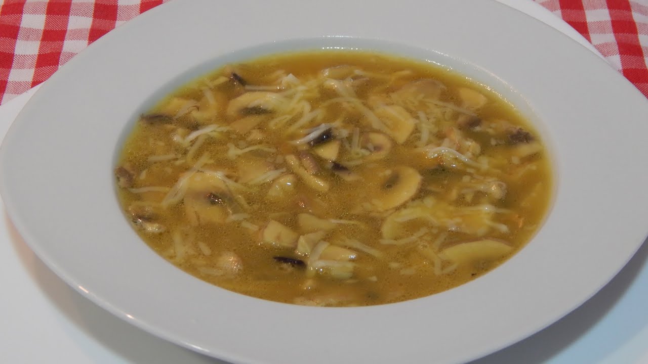 Receta de sopa de champi&ntilde;ones