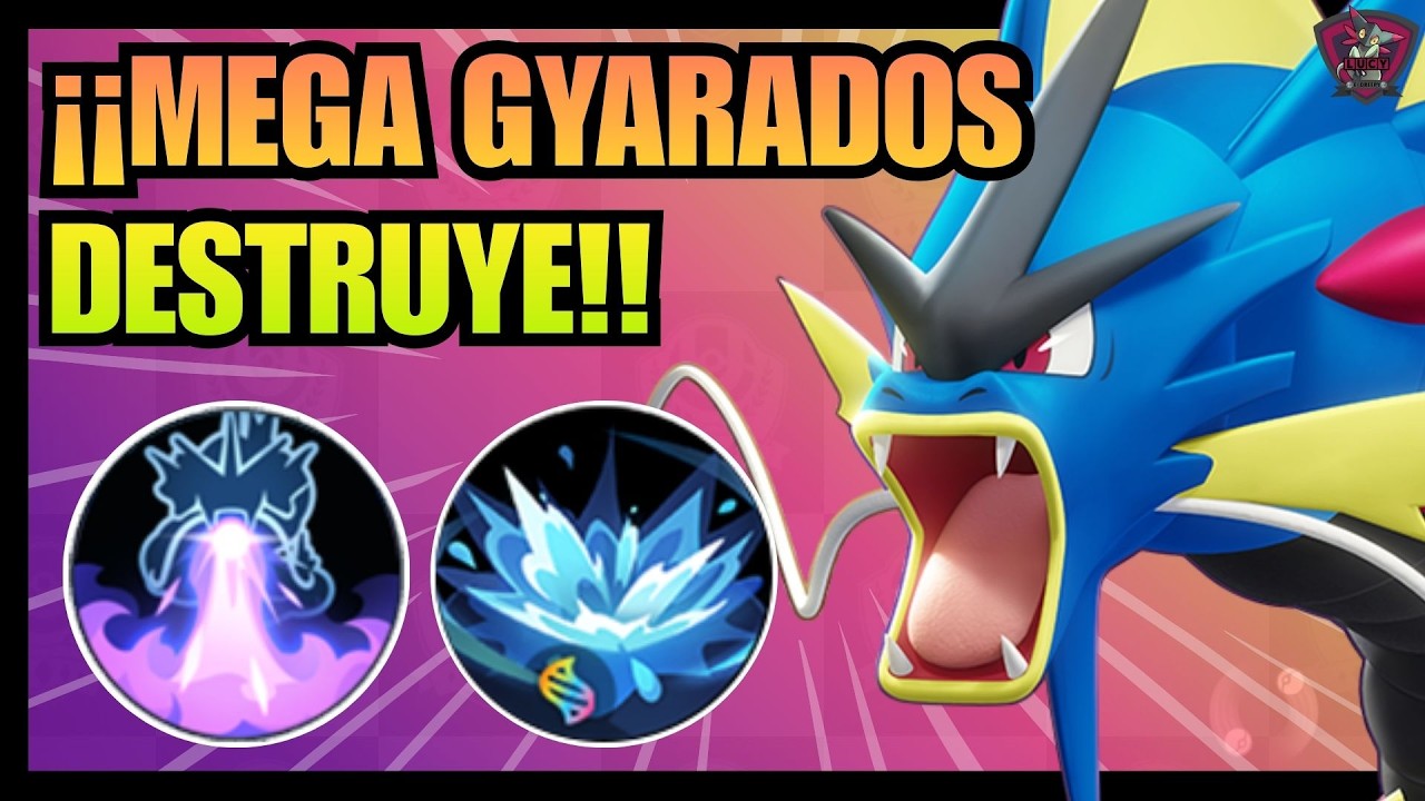 MEGA GYARADOS DESTRUYE CON ESTA BUILD😍MEJORES OBJETOS Y MEDALLAS⭐BUILD GYARADOS POKEMON UNITE