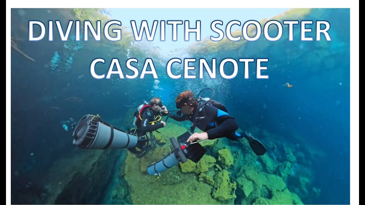 Casa Cenote (Cenote Manatí) Buceo con SCOOTER (DPV) Instructor: David Mayor y Gastón Flageat