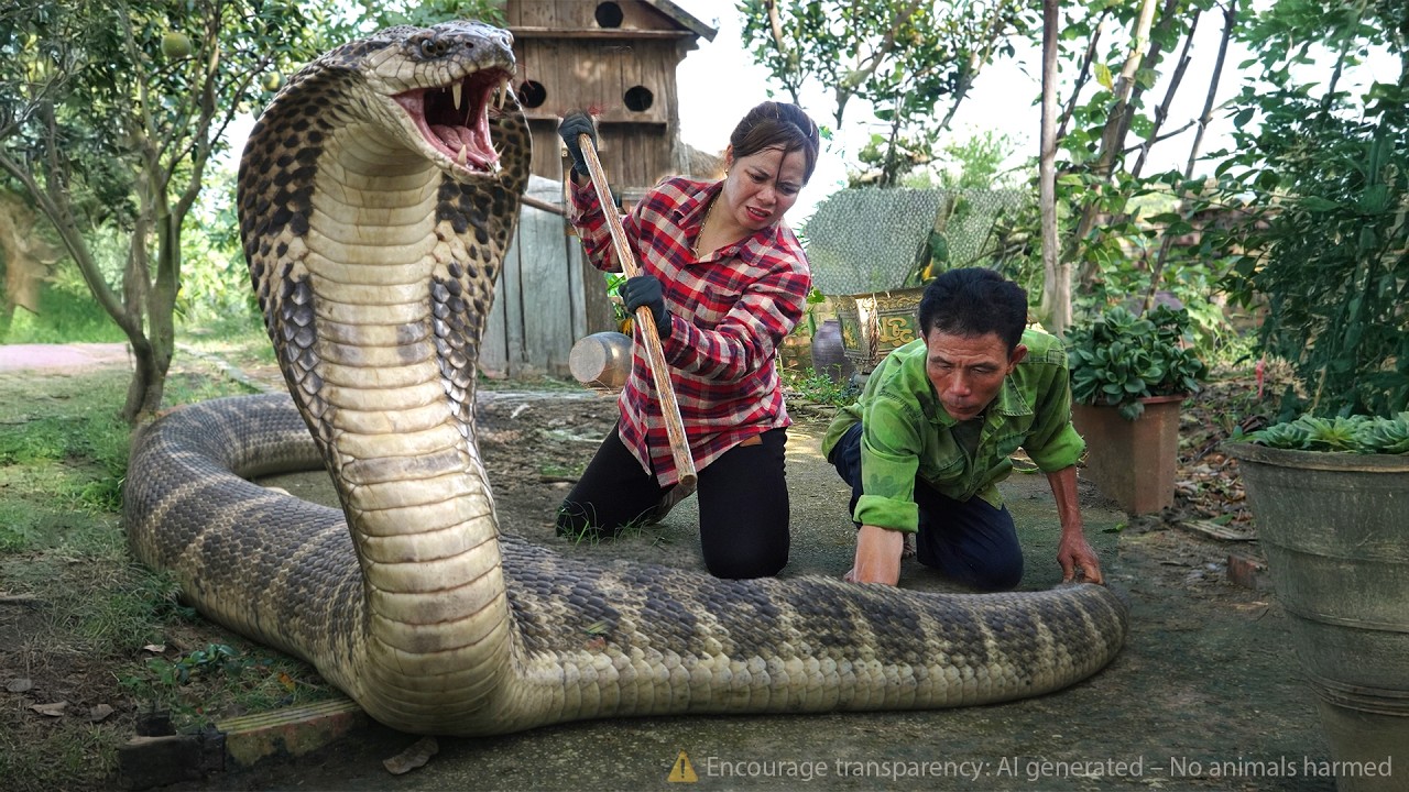 72 Hours of Terror: Giant King Cobra Attacks at the Farm,Brave Woman Fights Back | Huong Ca Harvest