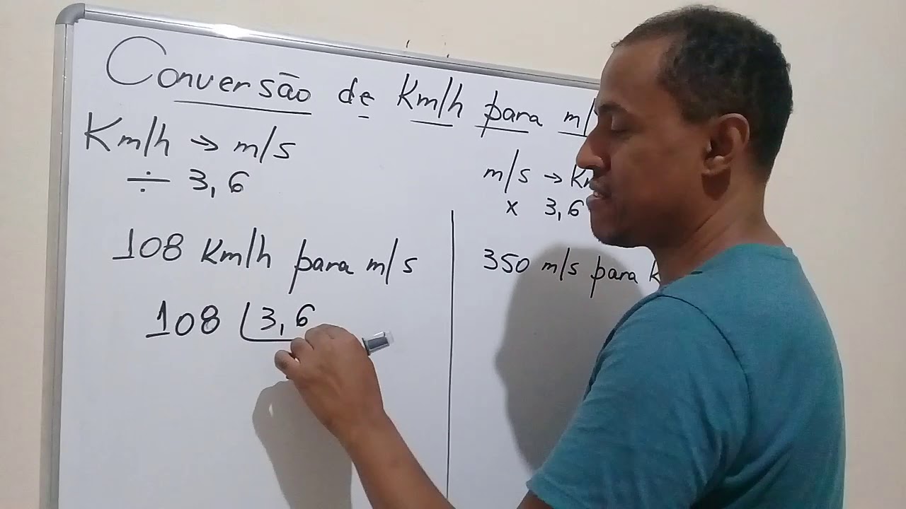 Transformação km/h para m/s