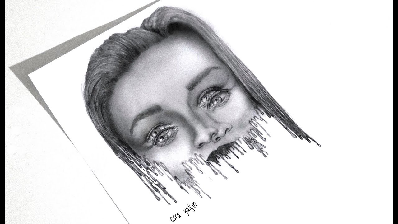Melting Face Drawing Tutorial | Time-lapse