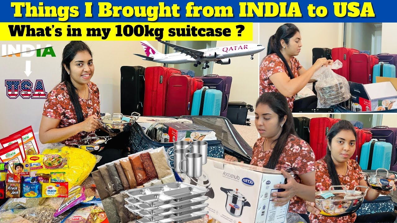 ✈️  India-லிருந்து என்ன கொண்டு வந்தேன் ? | Unpacking 100Kg Baggage | India to USA | USA Tamil VLOG