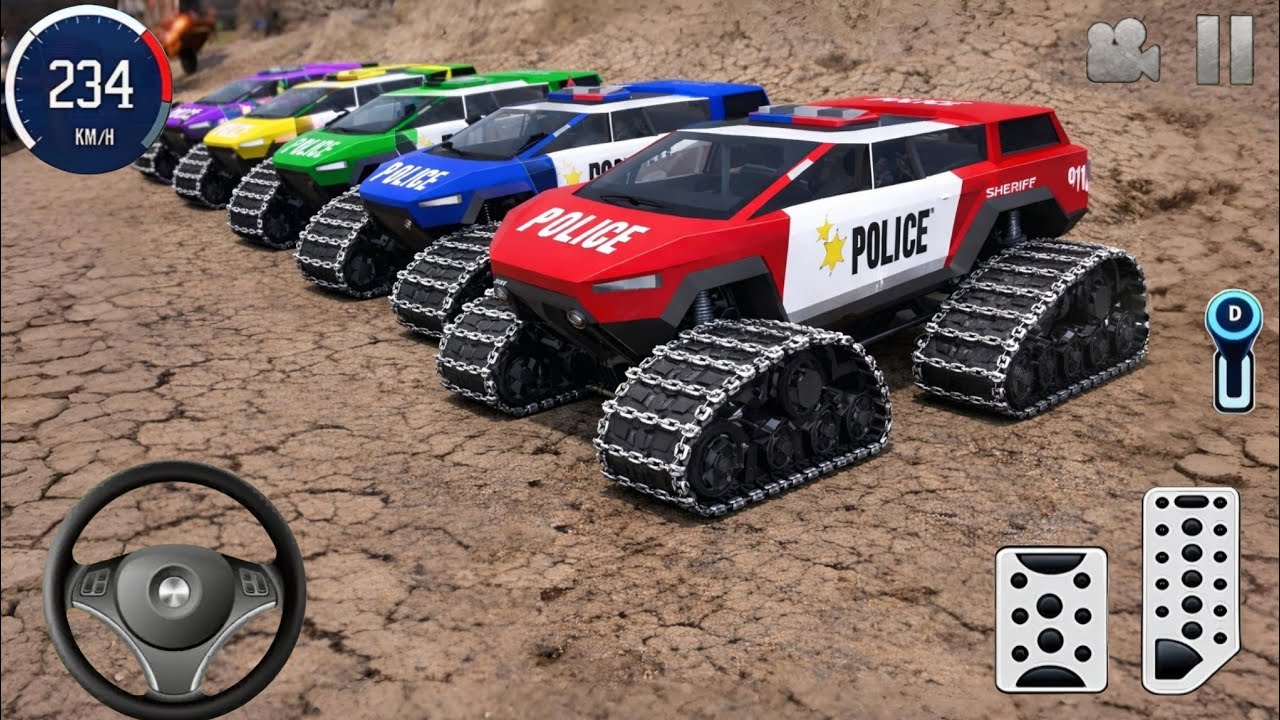 Juegos De Carros - Police Monster Truck Impossilbe Driver #10- US Car Stunts Racing Android Gameplay