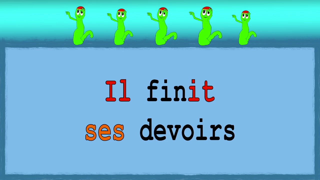 Verbe Finir (pr&eacute;sent de l'indicatif) - Adjectifs possessifs - Alain Le Lait
