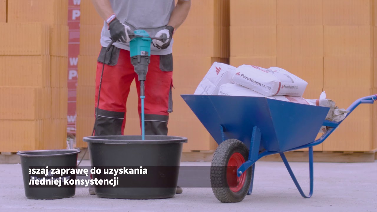 Mieszanie i nakładanie zaprawy Porotherm Profi