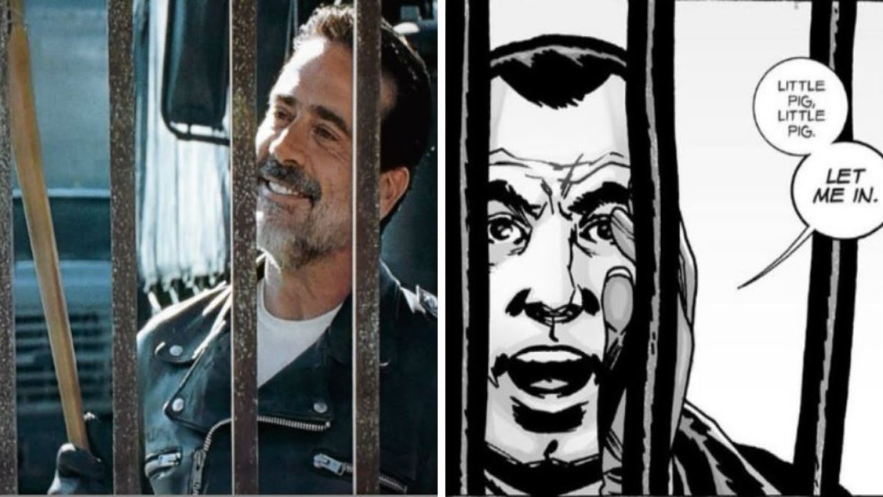 Negan Visits Alexandria Comparison - Walking Dead TV Show VS Comic (Season 7 Episode 4)