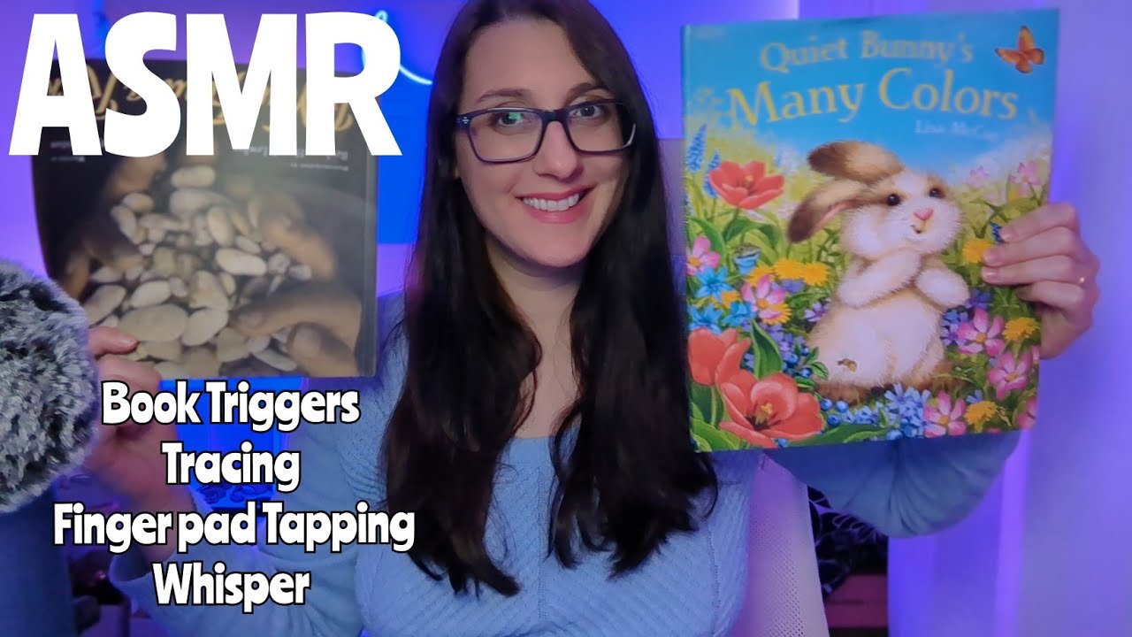 ASMR Fast Book Triggers ~ Tracing, Whispering, Finger pad Tapping