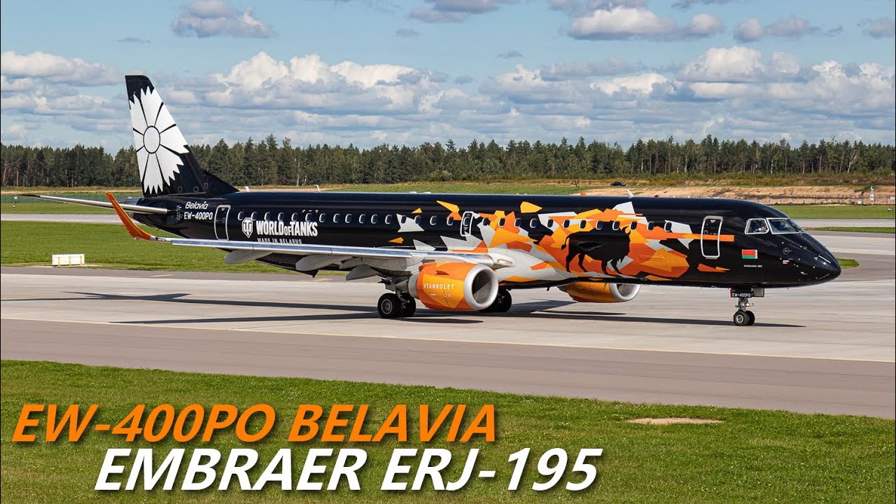 EW-400PO BELAVIA EMBRAER ERJ-195. Take Off From Minsk National Airport (UMMS 11.09.20)