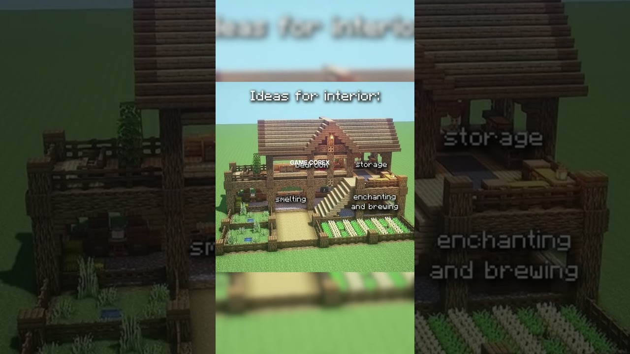 Simple Survival House with Perfect Interior 😍 | Minecraft Shorts 