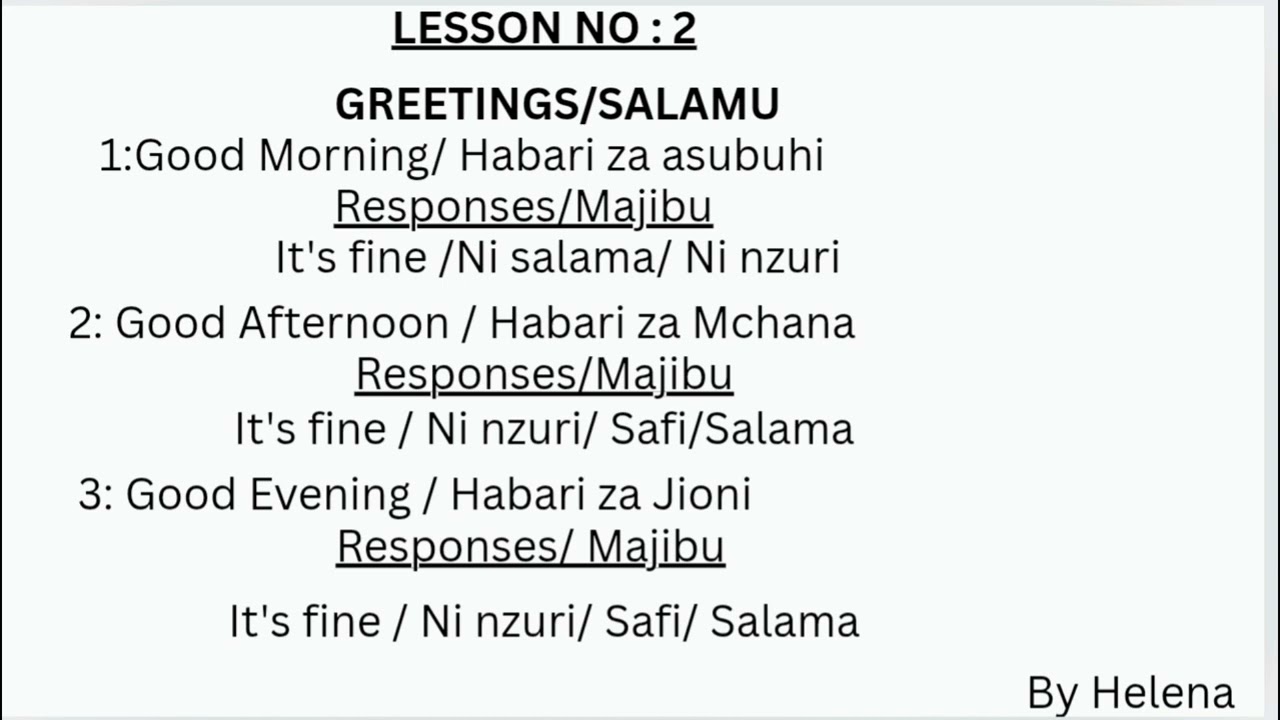 Welcome everyone  lets learn Swahili within a short time