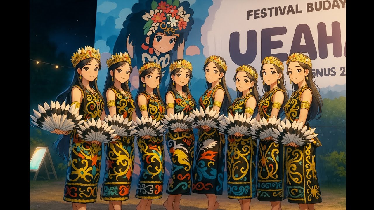 Perlombaan Tari Tradisional Datun Julud antar RT Desa Miau Baru 