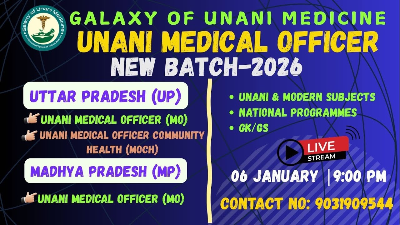 Unani Medical Office, Utter Pradesh, Madhya Pradesh | New Batch announcement