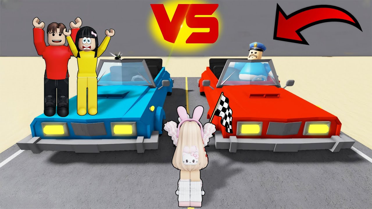 Yuta Dan Mio Balap Mobil Vs Polisi Barry || ROBLOX
