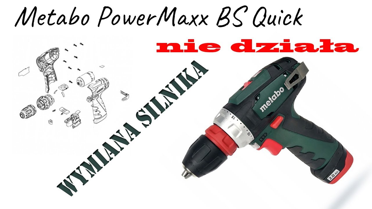 Wymiana silnika wkrętarki Metabo PowerMaxx BS Quick | Naprawa krok po kroku