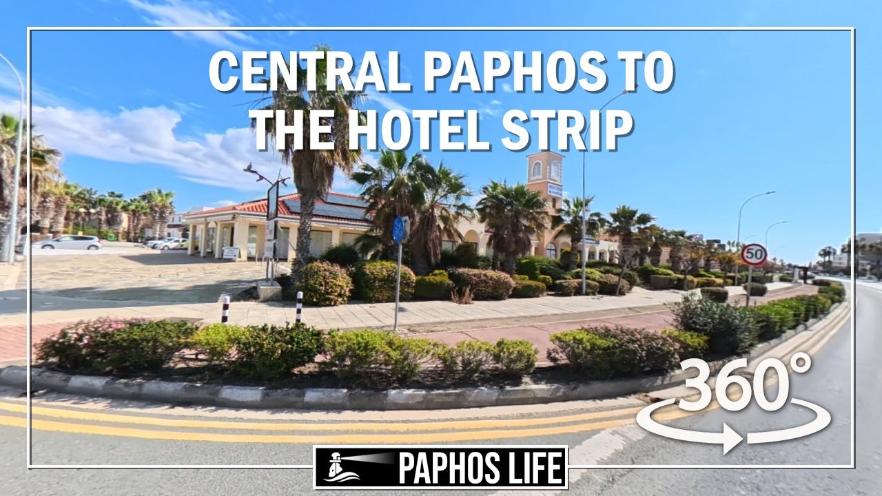 Virtual Tour of Central Paphos and the Hotel Strip