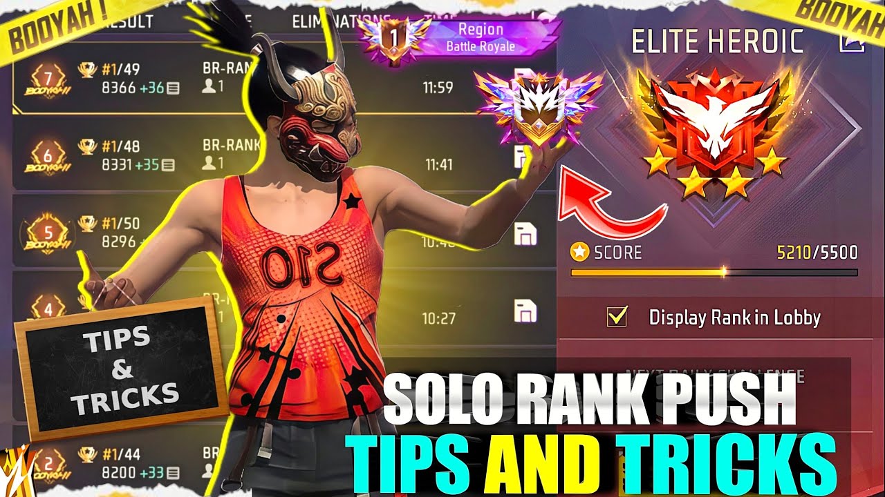 (New Season) Solo Rank Push Tips and Tricks | Rank Push | Best Character  Combination for Rank Push