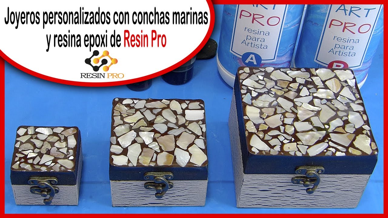Joyeros personalizados con conchas marinas y resina epoxi de Resin Pro