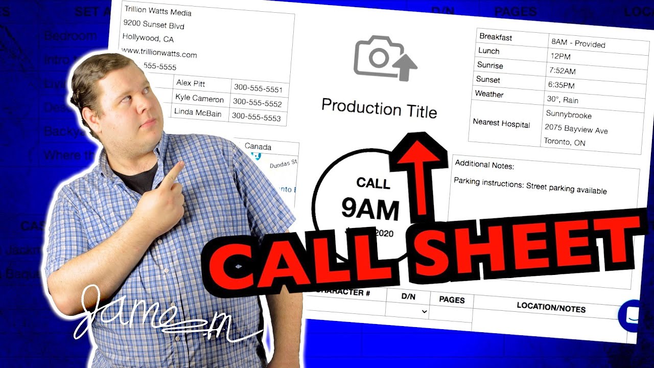 How To Make A Call Sheet For Film | The MOST IMPORTANT Document On A Film Set | James K Martin
