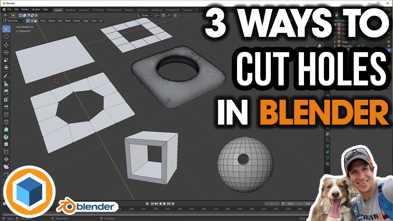 3 способа вырезать отверстия в объектах в Blender