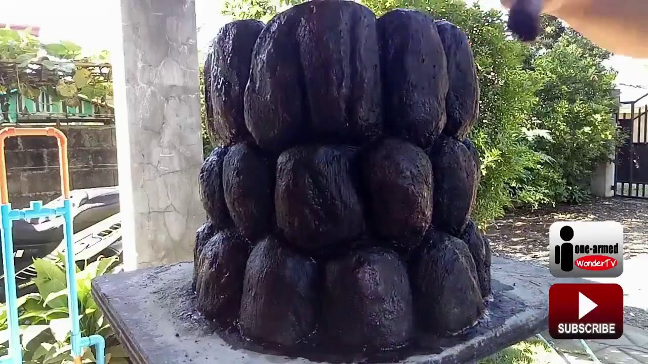One-armed WonderTV DIY MAKING CEMENT FAKE ROCK POT/ STONE IMITATION