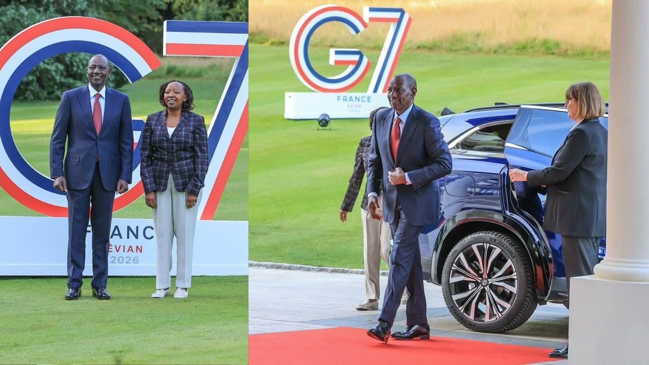 President Ruto and First Lady Rachel Ruto arrive at &Eacute;vian, France, for the G7 Summit